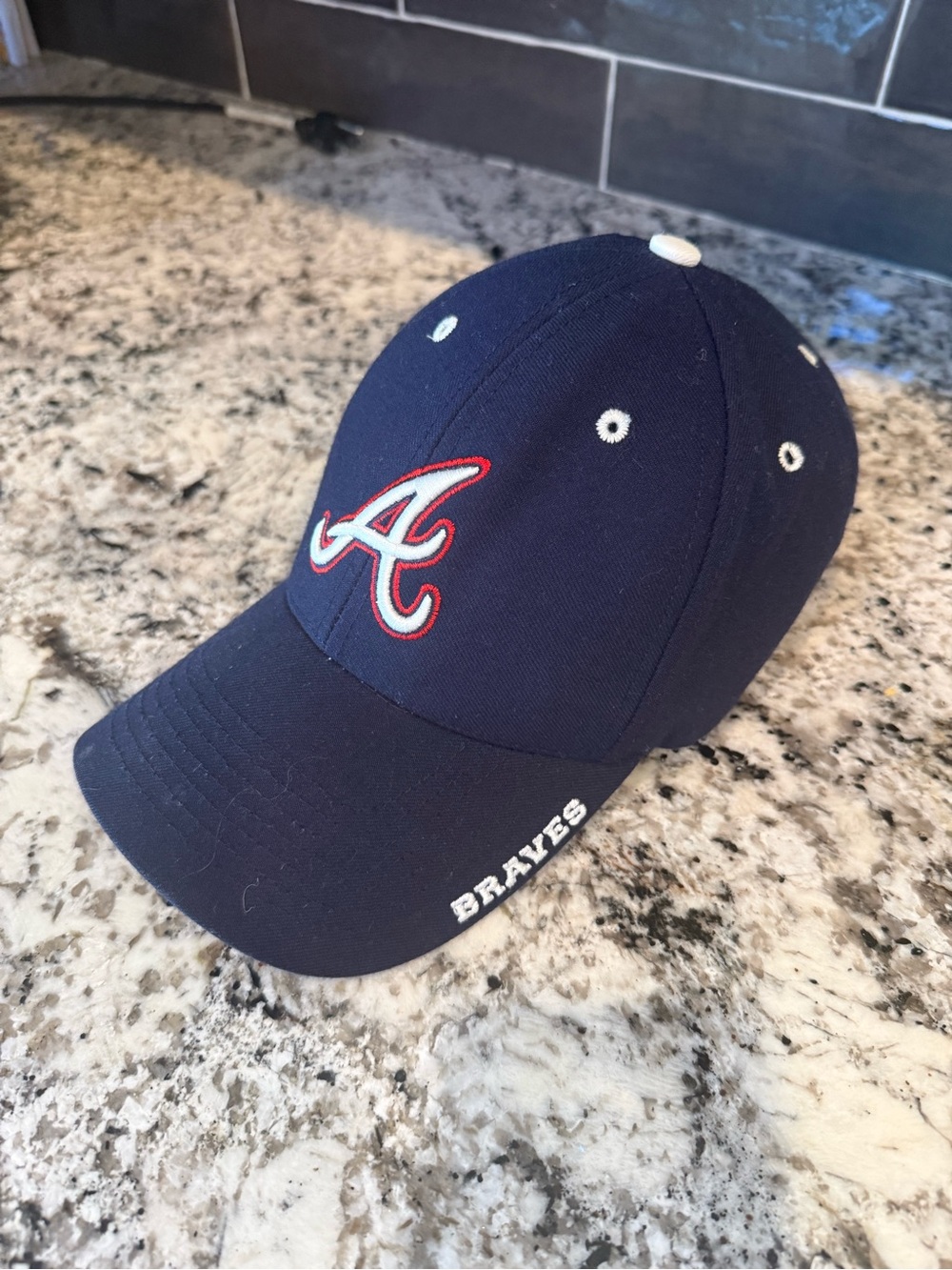 Embroidered Atlanta Braves Navy Baseball Hat One Size Adjustable